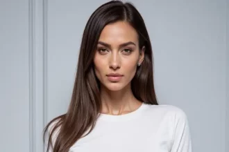 Signature White Sweater Dress on display