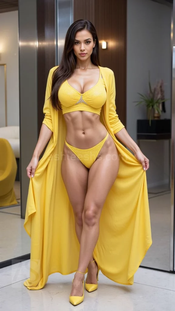 Night out yellow dress sophistication